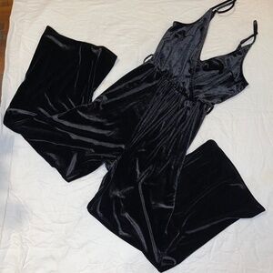H&M Black Suede Jumpsuit